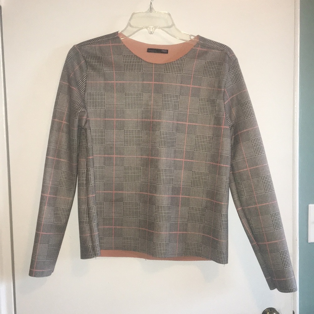 Zara checkered long sleeve shirt